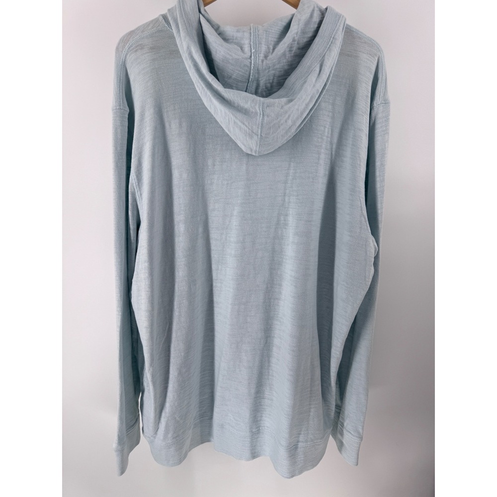 Faherty Sunwashed Slub Hoodie Mens XXL Sky Surf Stripe Organic Cotton NWT - Picture 3 of 7